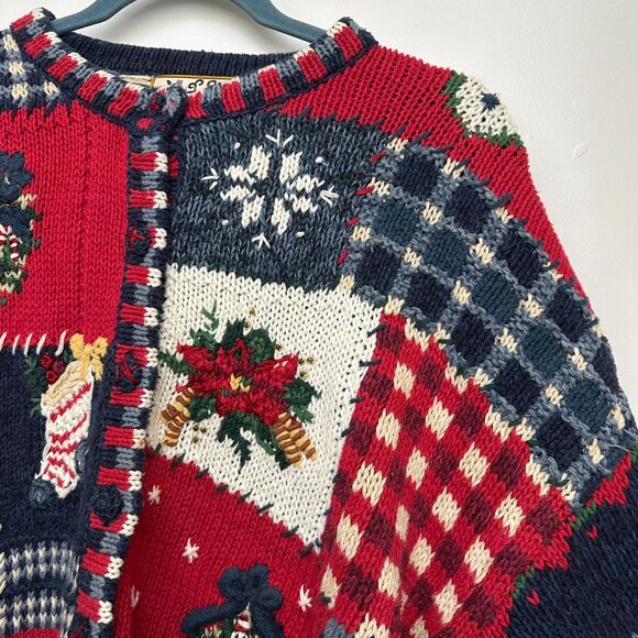 Vintage 90s Heirloom Collectibles Ugly Christmas Sweater Women's Size Large - Picture 4 of 16